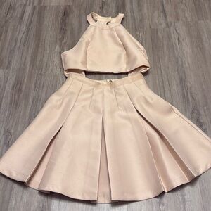 nude color dress- (skirt connected to top)